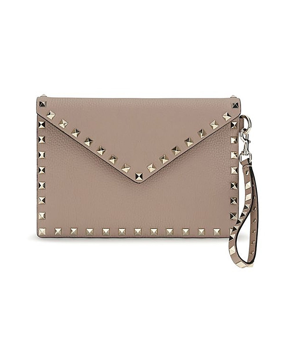 Valentino Garavani Beige Calf Leather Bos Taurus Clutch Bag