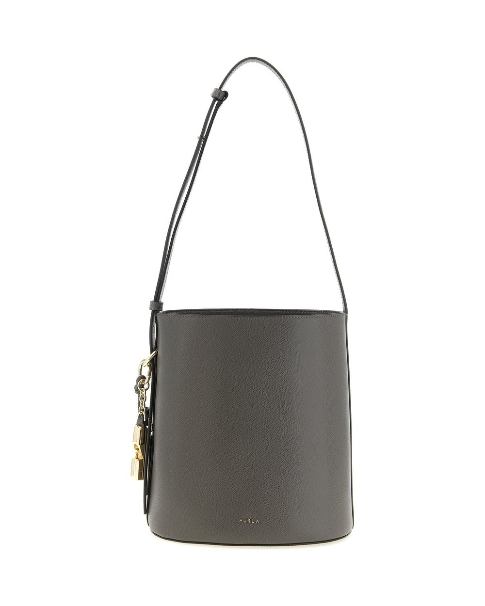 Furla Gray Calfskin Shoulder Bag