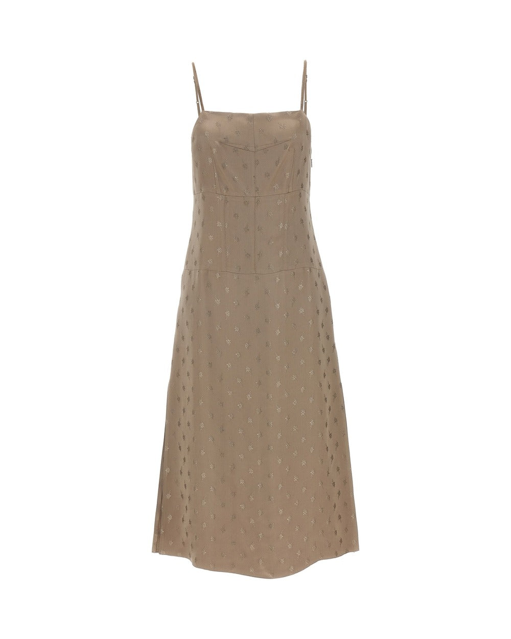 Fendi Gray Silk Midi Dress