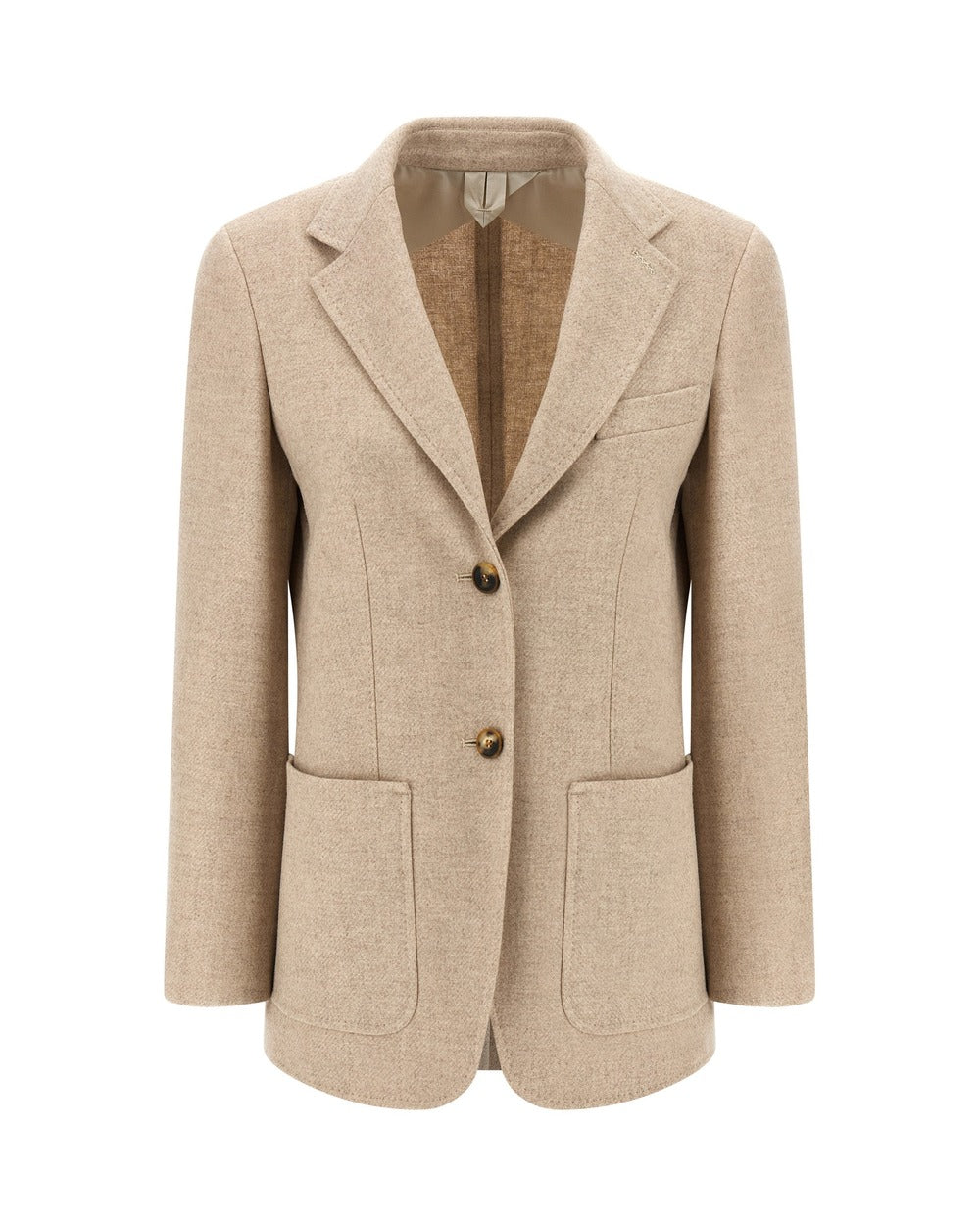 Max Mara Beige Alpaca Leather Blazer