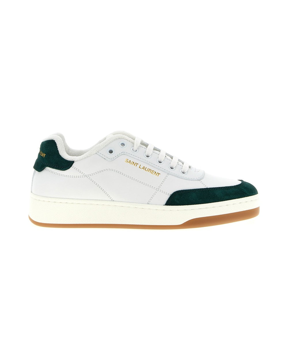 Saint Laurent Bicolor Calfskin Low Top Sneakers