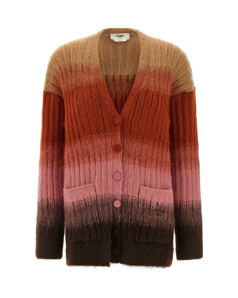Fendi Multicolor Wool Cardigan