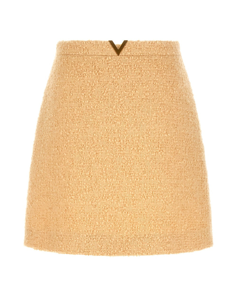 Valentino Garavani Beige Virgin Wool Long Skirt