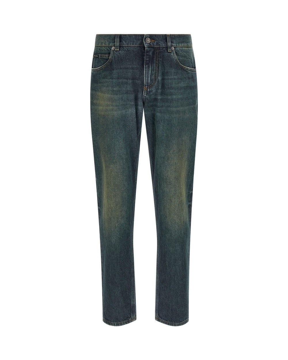 Dolce & Gabbana Blue Cotton Straight-Leg Jeans