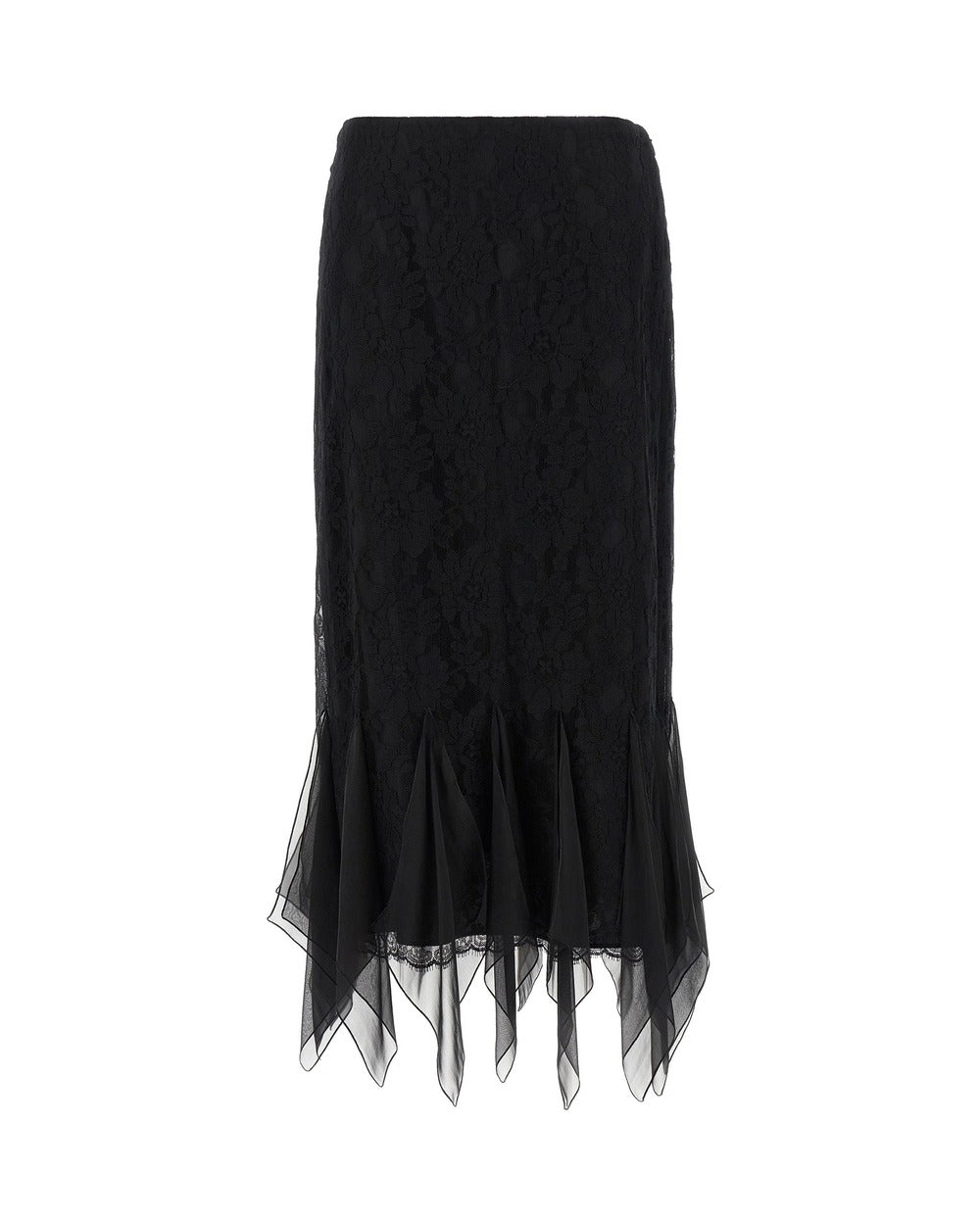 Valentino Garavani Black Cotton Midi Skirt