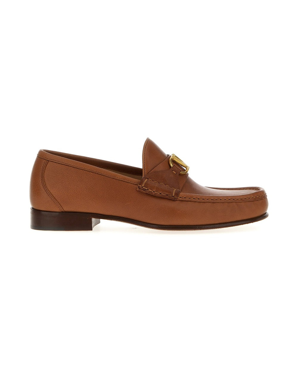 Valentino Garavani Brown Leather Slip-On Loafers