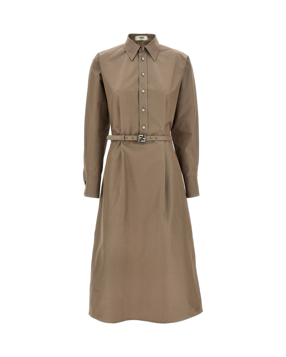 Fendi Gray Cotton Midi Dress