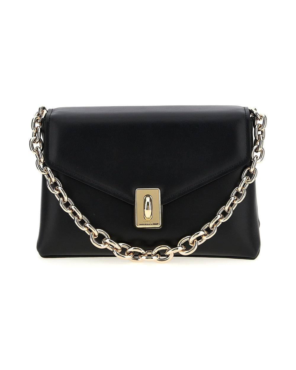 Furla Black Leather Shoulder Bag