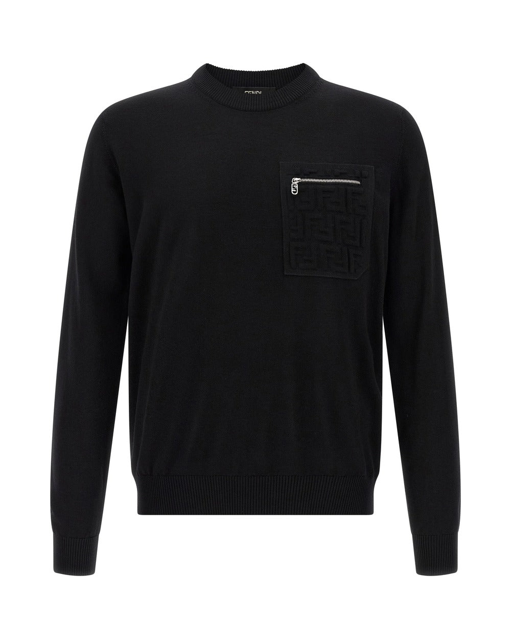 Fendi Black Virgin Wool Cardigan