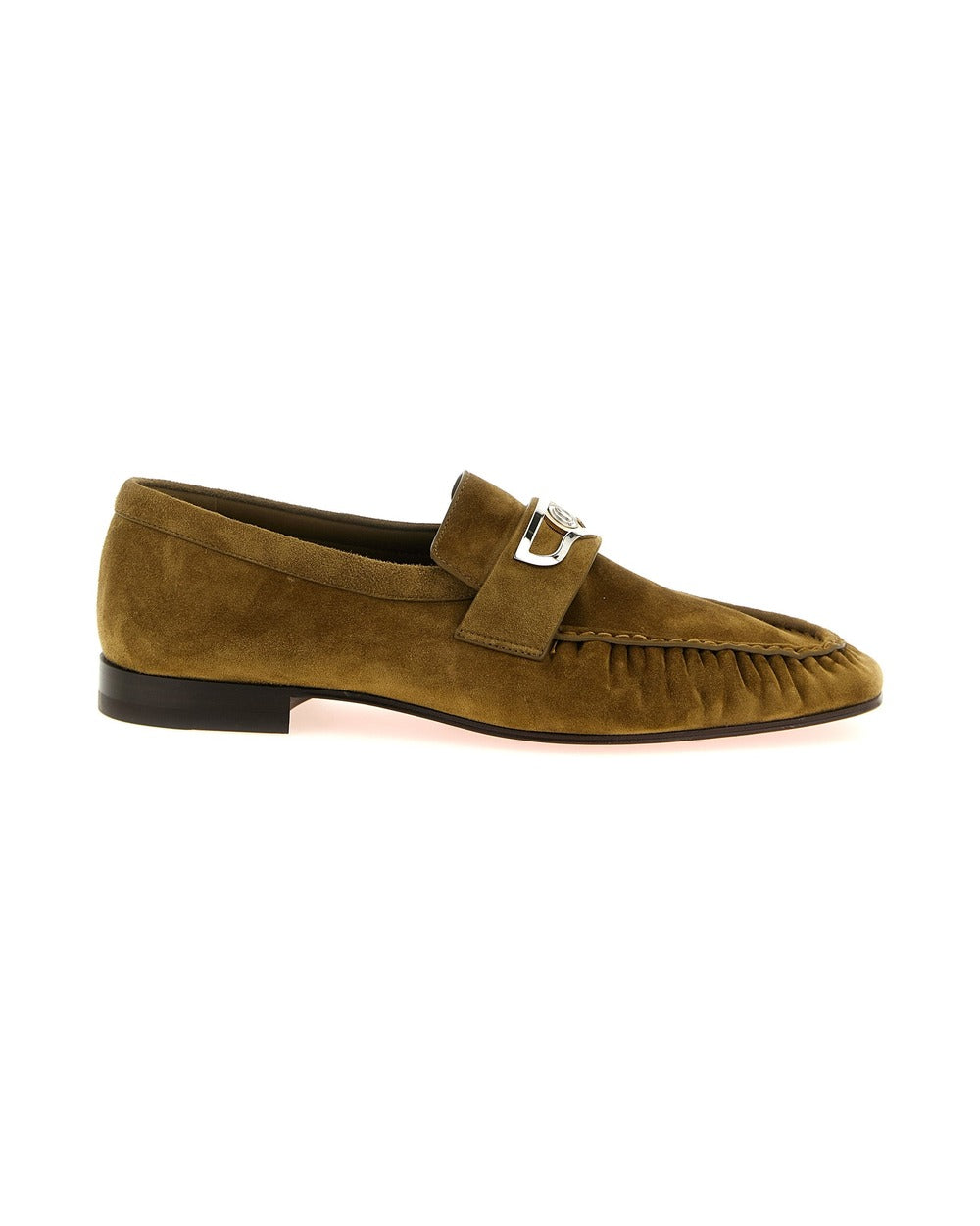 Christian Louboutin Brown Calfskin Slip-On Loafers