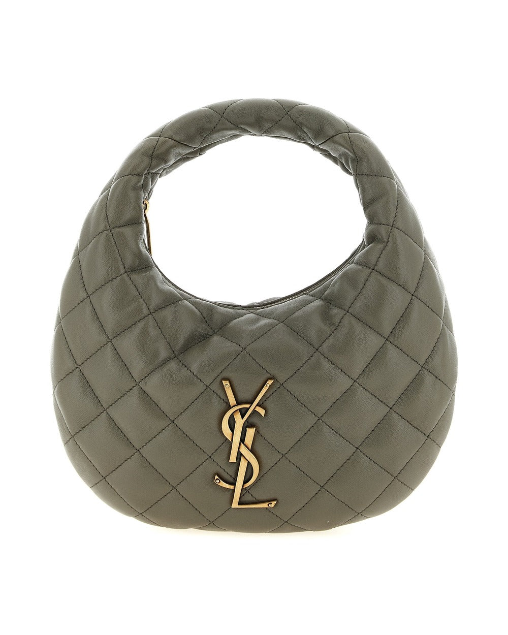 Saint Laurent Gray Lamb Leather Handbag