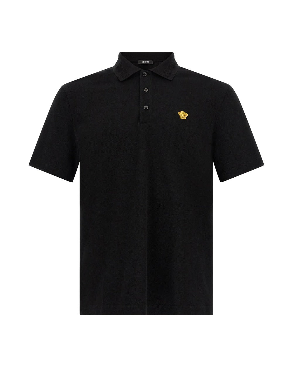 Versace Black Cotton Polo Shirt