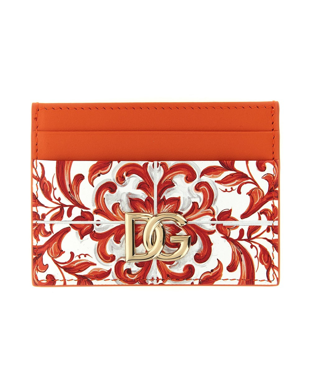 Dolce & Gabbana Orange Calfskin Cardholder