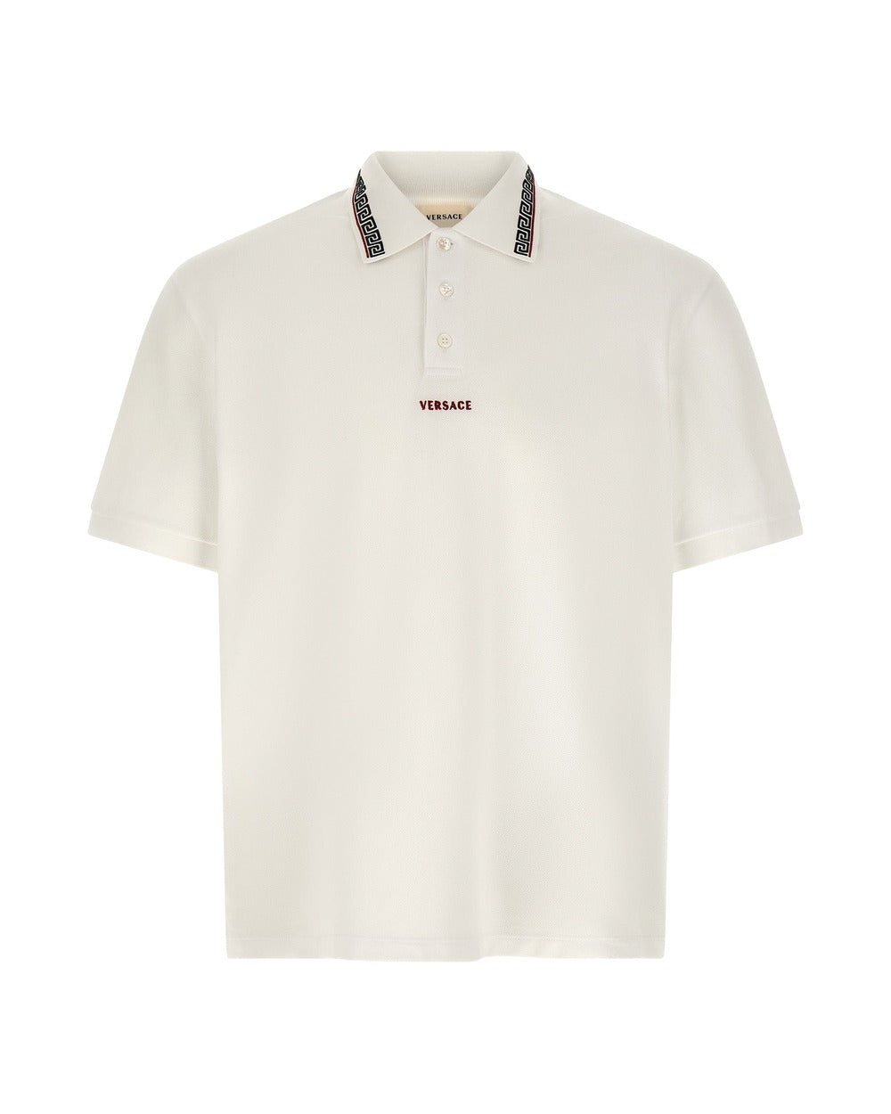 Versace White Cotton Polo Shirt