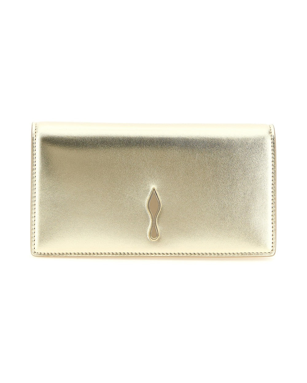 Christian Louboutin Gold Lambskin Clutch Bag