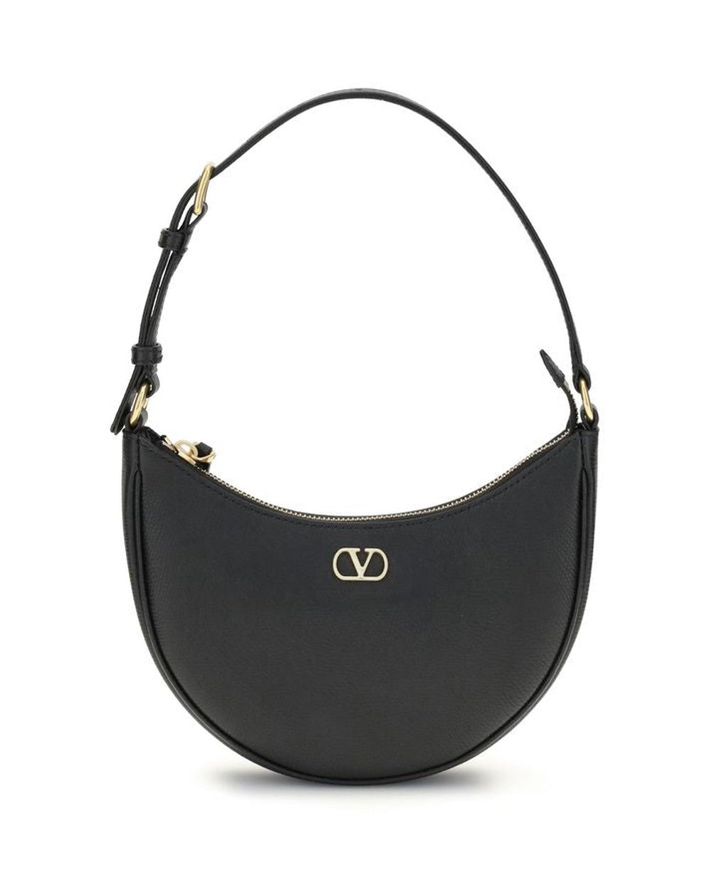 Valentino Garavani Black Calf Leather Bos Taurus Shoulder Bag