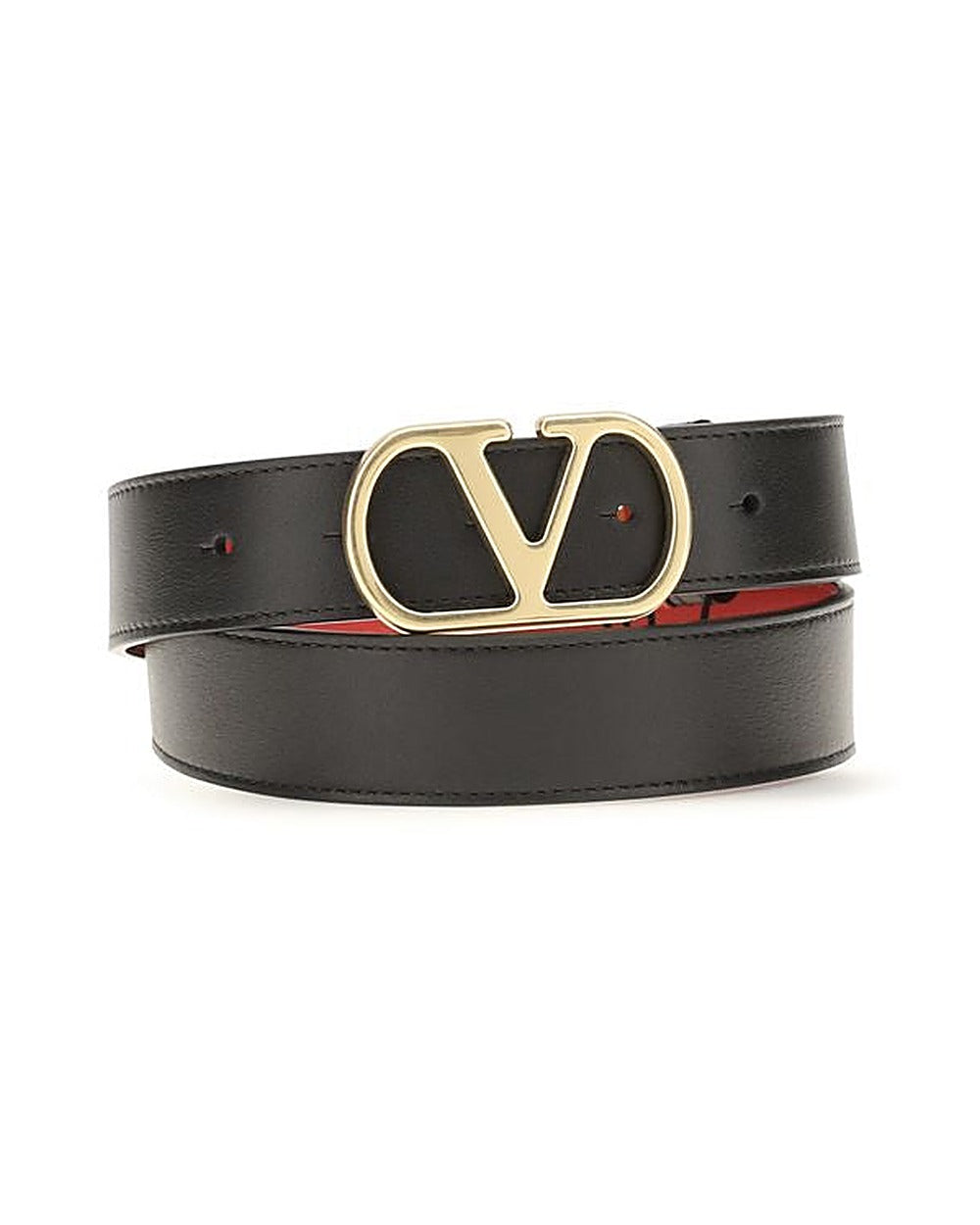Valentino Garavani Black Calf Leather Bos Taurus Regular Belt