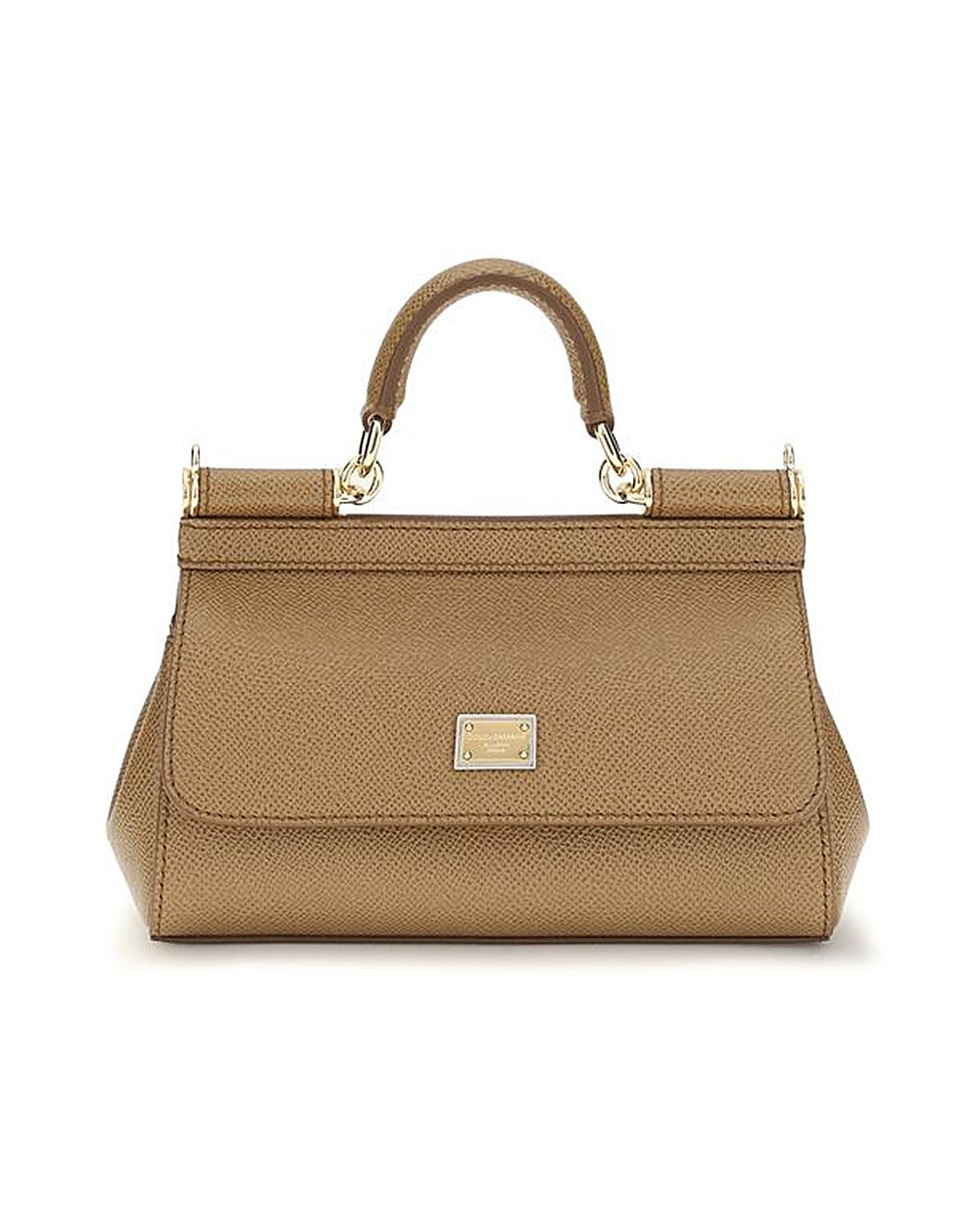 Dolce & Gabbana Beige Calf Leather Bos Taurus Handbag