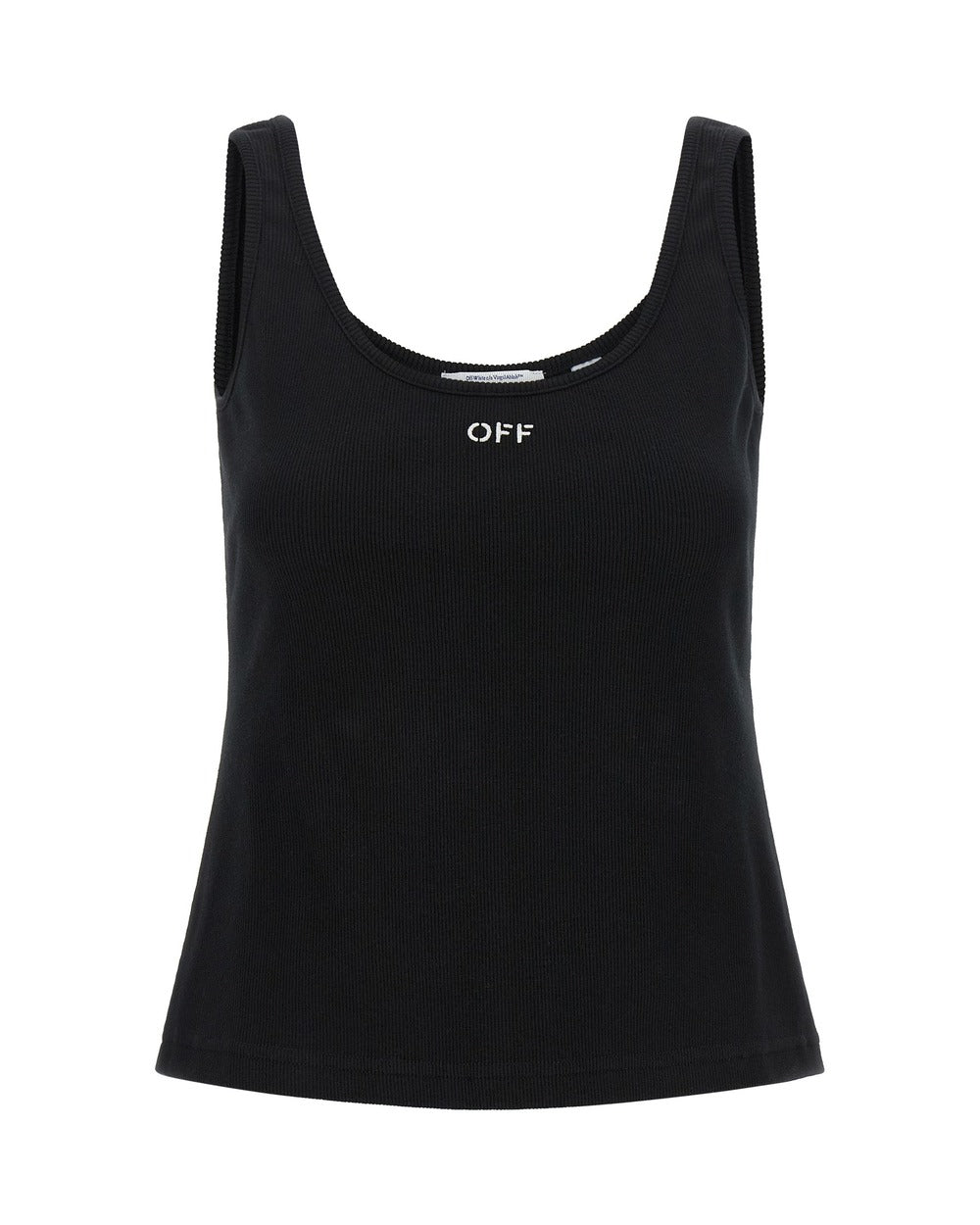Off-White Black Cotton Tank Tops