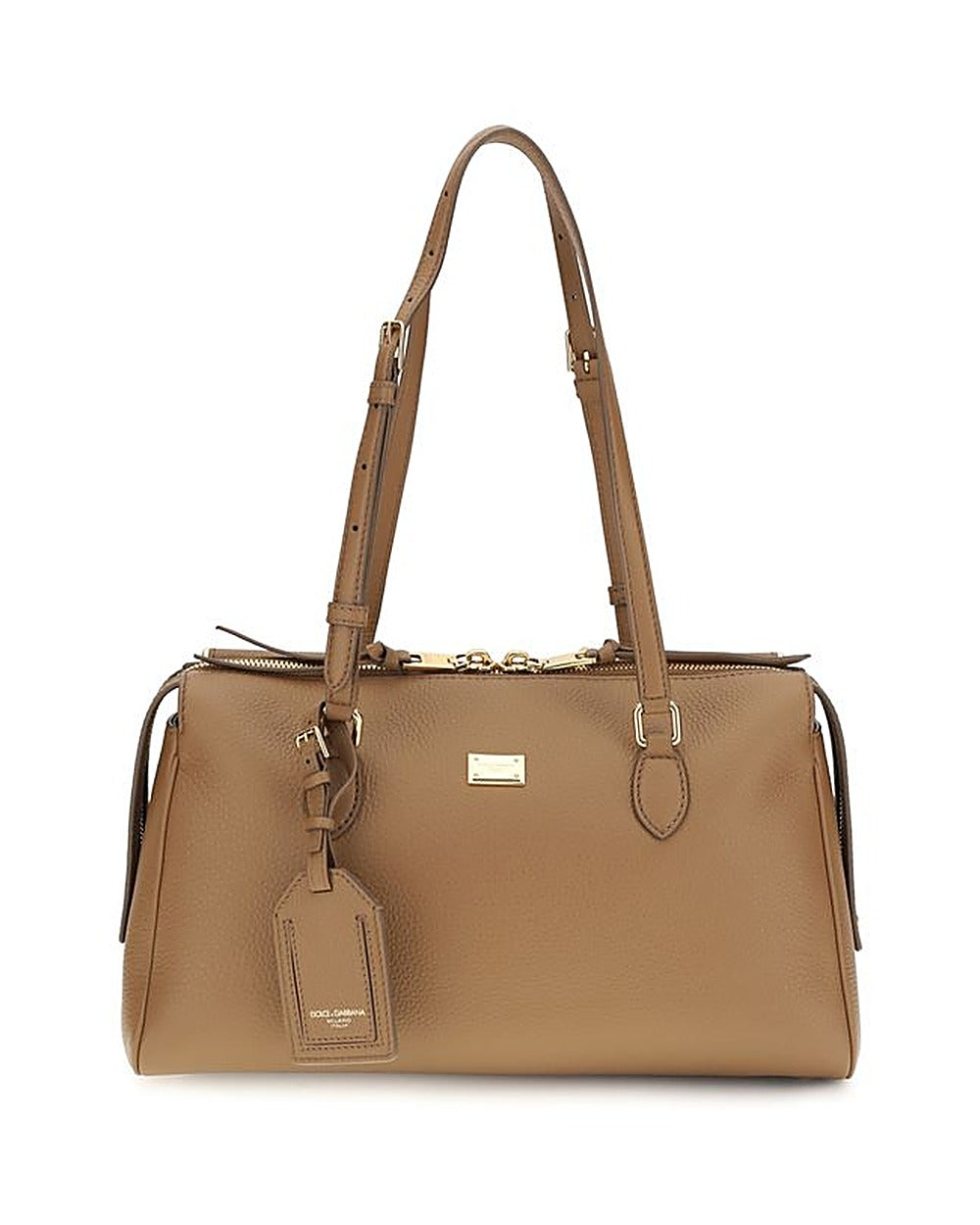 Dolce & Gabbana Beige Calf Leather Bos Taurus Shoulder Bag