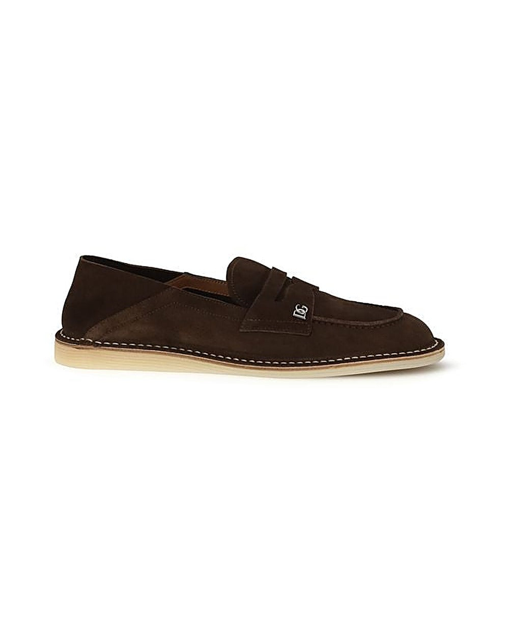 Dolce & Gabbana Brown Calf Leather Bos Taurus Slip-On Loafers