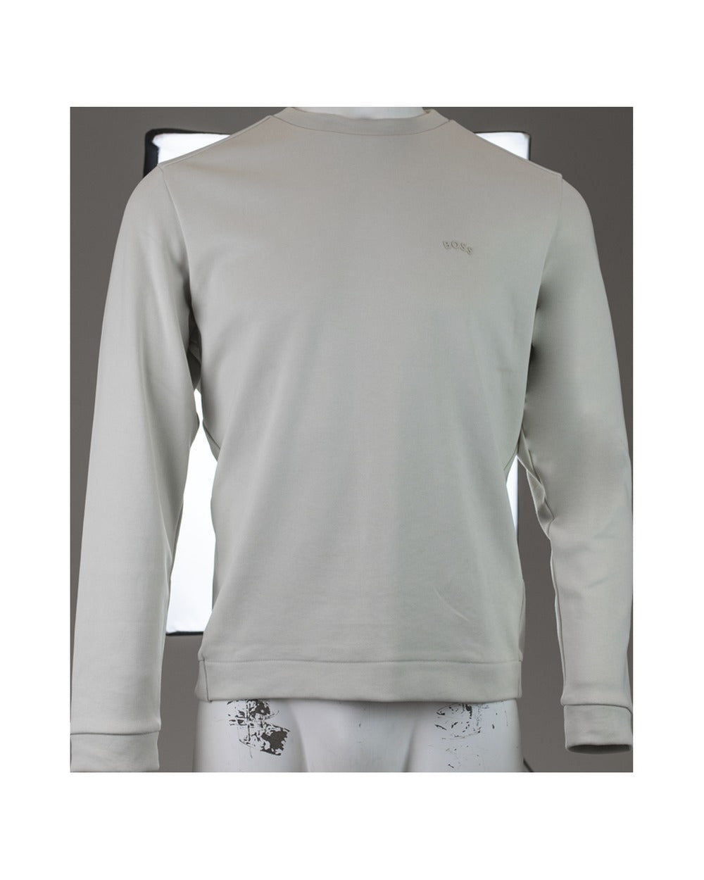 Hugo Boss Beige Cotton Round Neck Sweatshirt