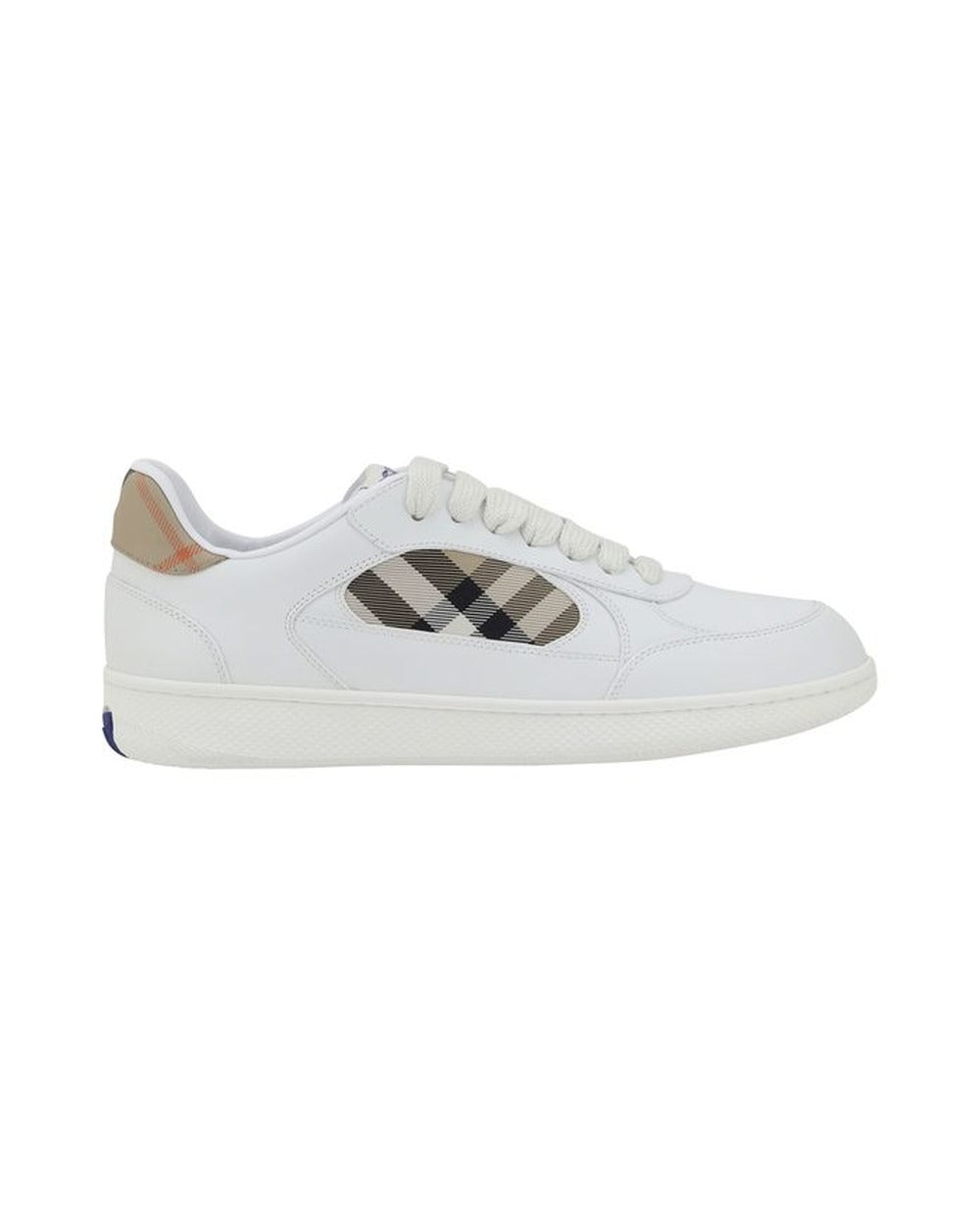 Burberry White Calf Leather Bos Taurus Low Top Sneakers