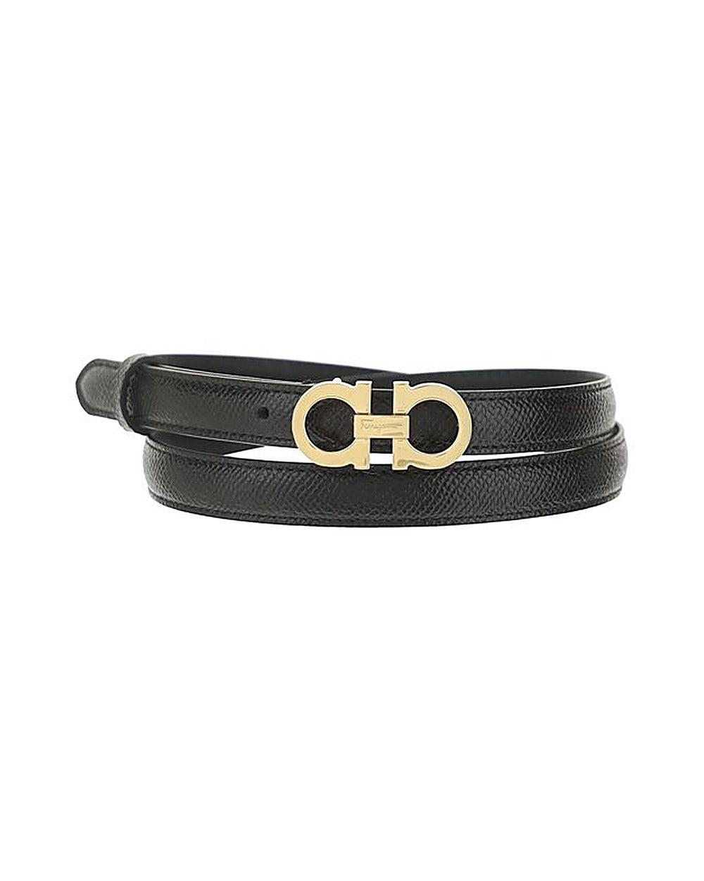 Ferragamo Brown Calf Leather Bos Taurus Thin Belt