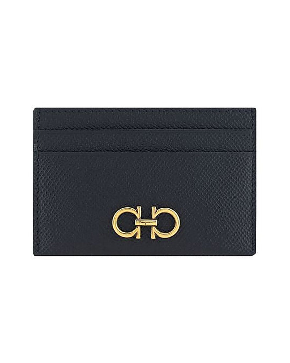 Ferragamo Black Calf Leather Bos Taurus Wallet