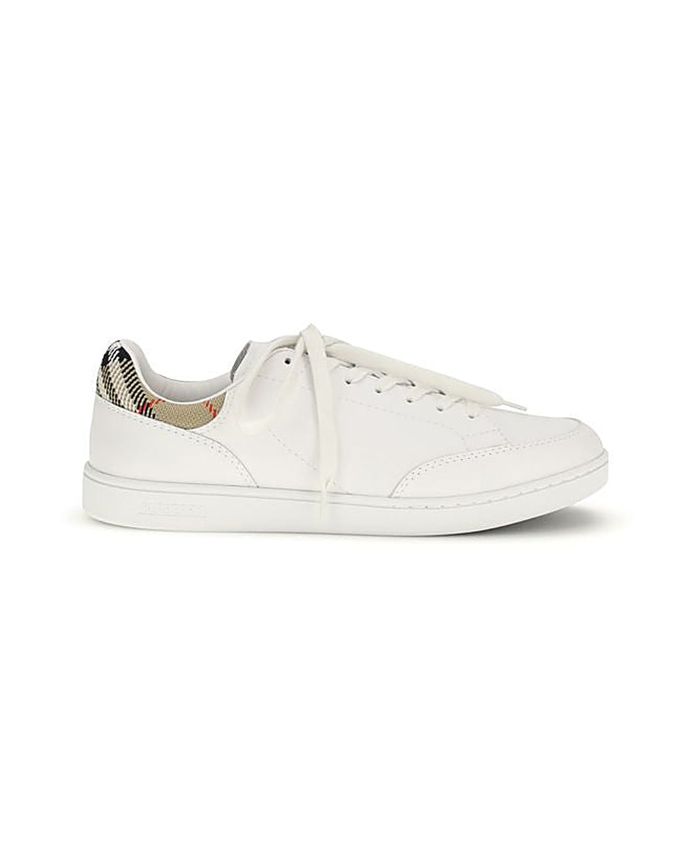 Burberry White Calf Leather Bos Taurus Low Top Sneakers