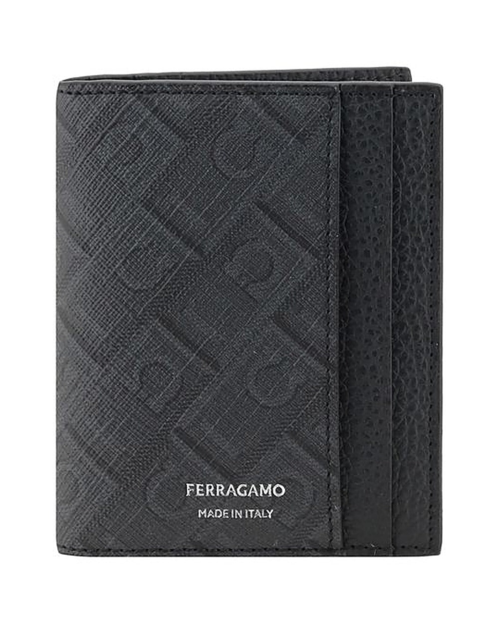 Ferragamo Black Calf Leather Bos Taurus Wallet