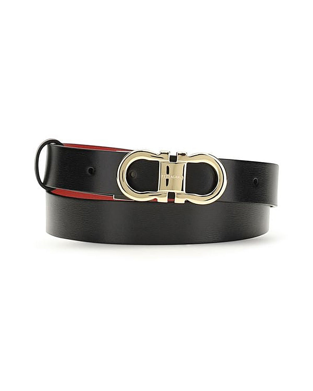 Ferragamo Black Calf Leather Bos Taurus Regular Belt