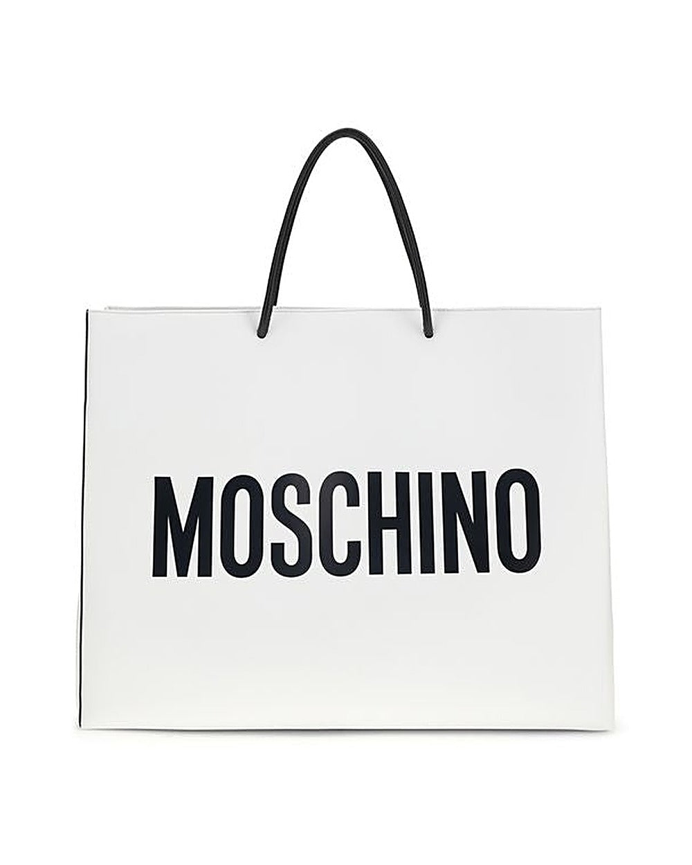 Moschino White Calf Leather Bos Taurus Shoulder Bag