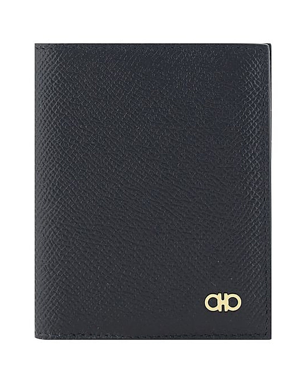 Ferragamo Black Calf Leather Bos Taurus Wallet