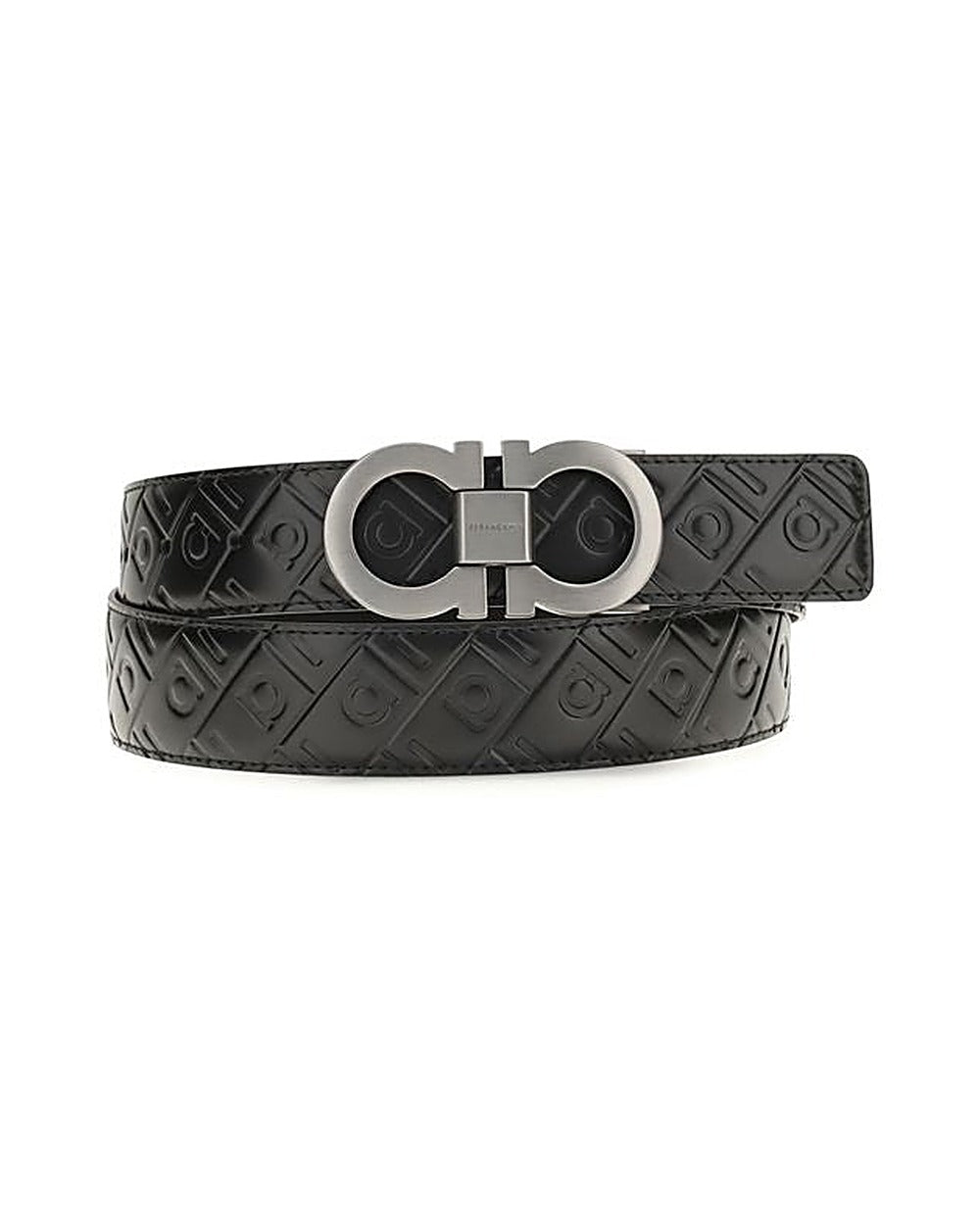 Ferragamo Black Calf Leather Bos Taurus Regular Belt