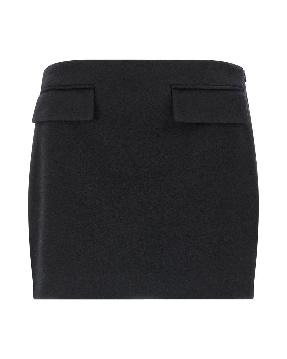Ferragamo Black Virgin Wool Long Skirt