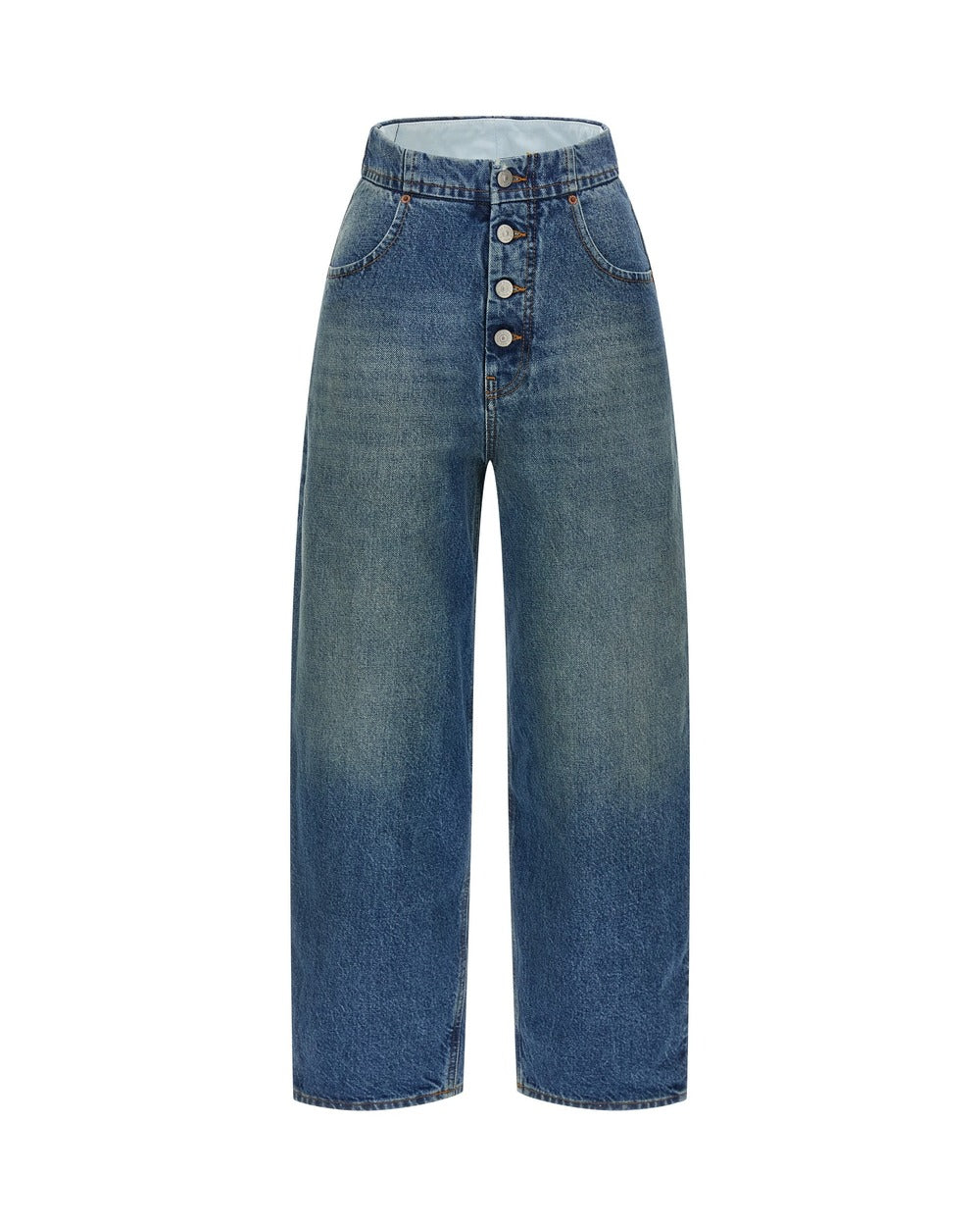 MM6 Maison Margiela Blue Cotton Straight-Leg Jeans