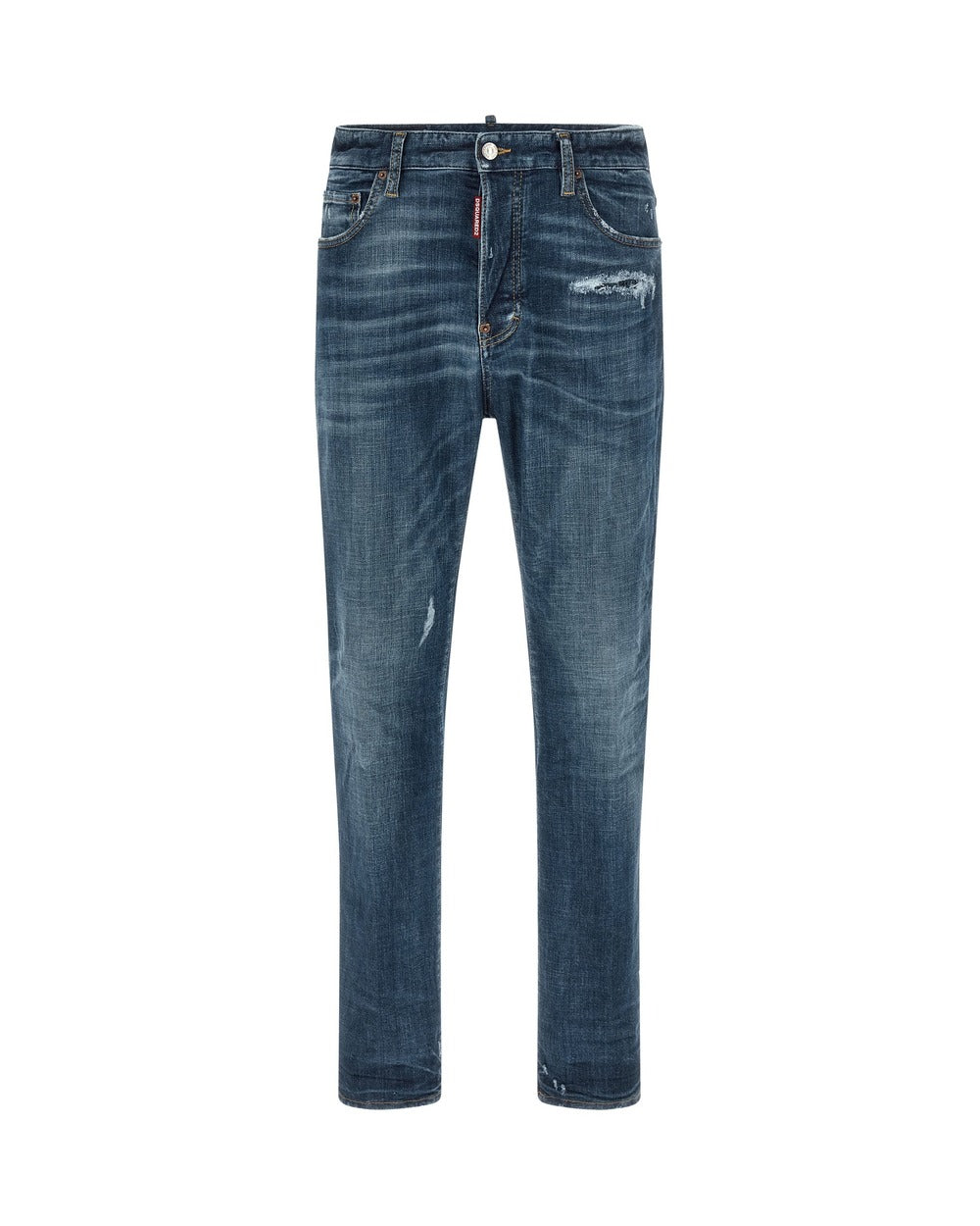 Dsquared² Blue Cotton Straight-Leg Jeans