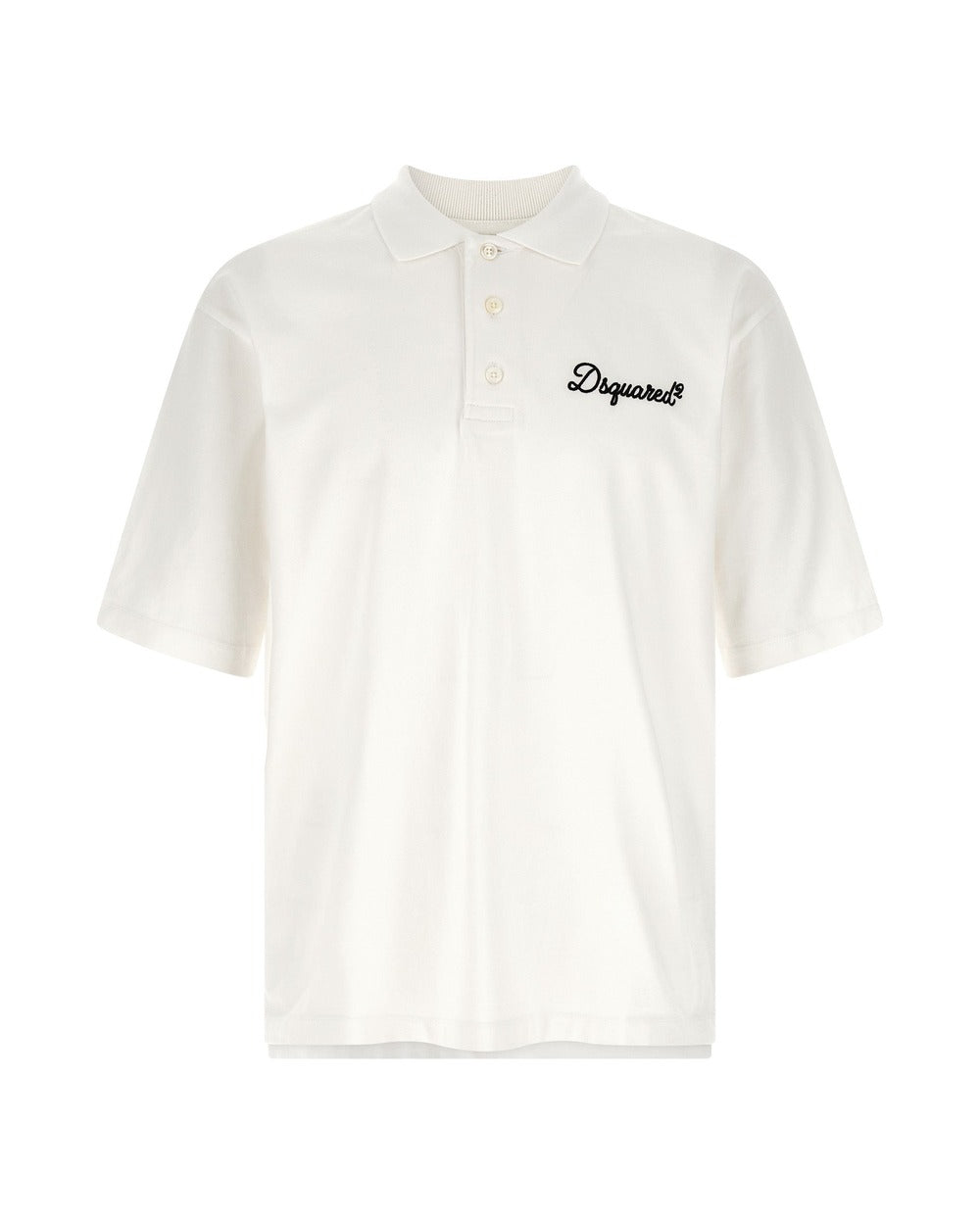 Dsquared² White Cotton Polo Shirt