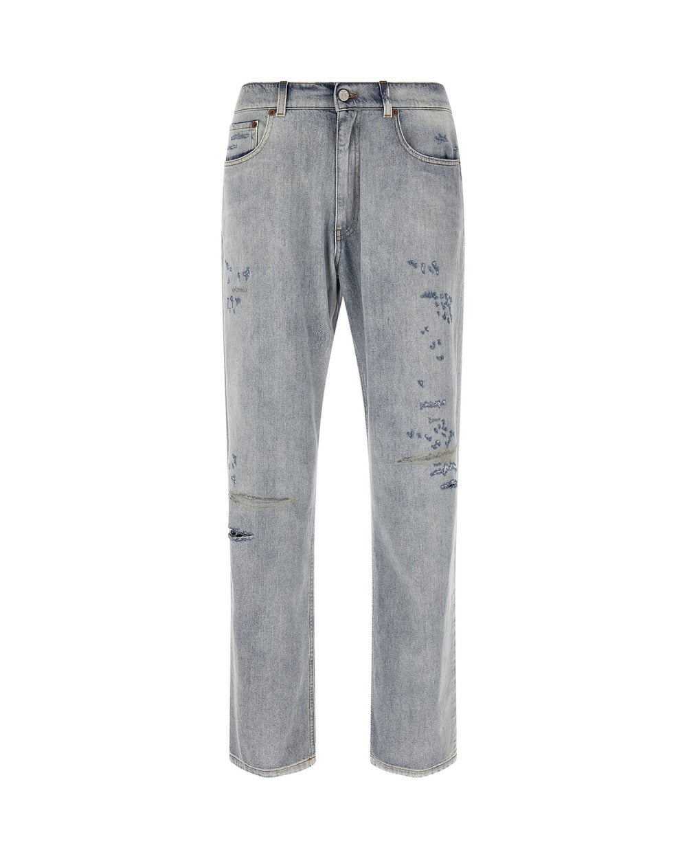 MM6 Maison Margiela Blue Cotton Relaxed Fit Jeans