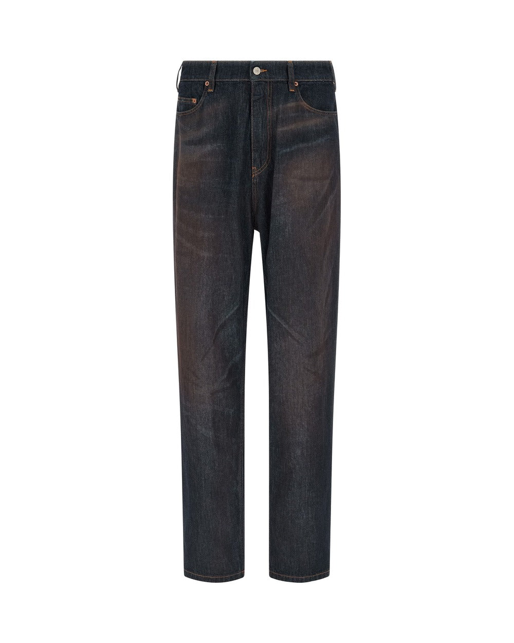 MM6 Maison Margiela Blue Cotton Straight-Leg Jeans