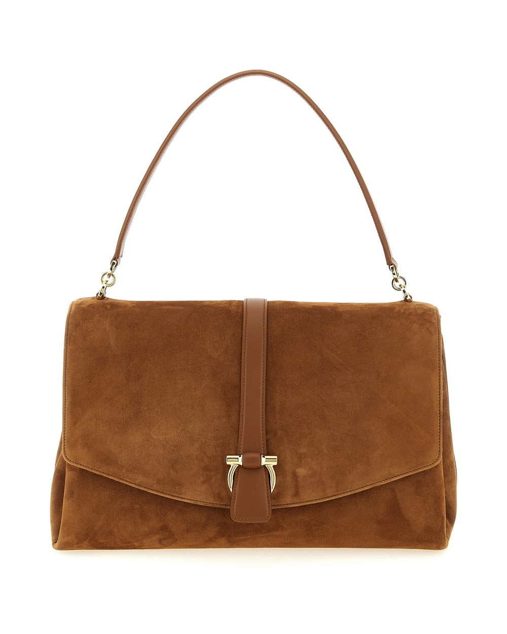 Ferragamo Brown Goatskin Shoulder Bag