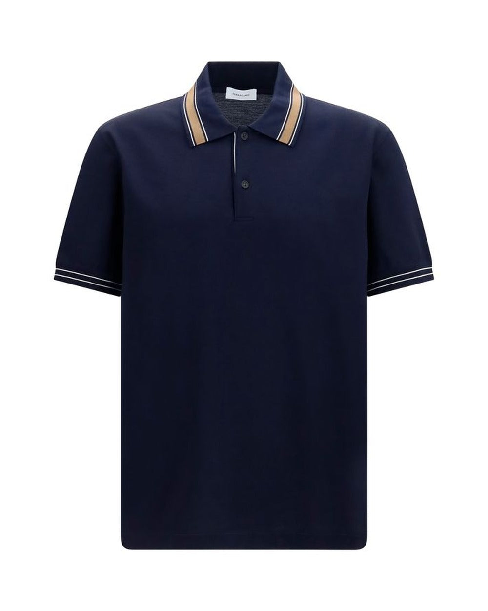 Ferragamo Blue Cotton Polo Shirt
