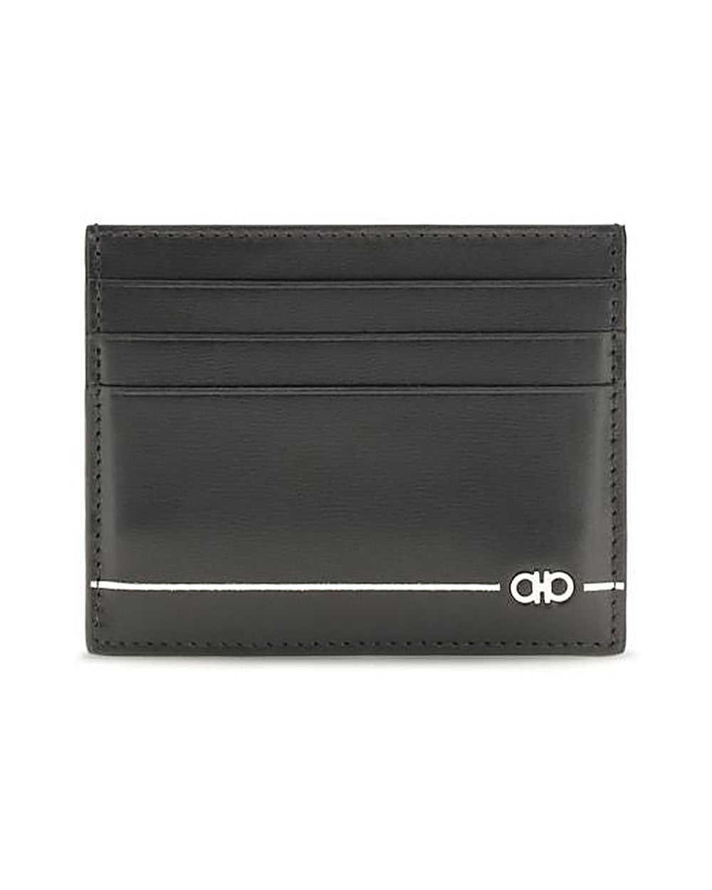 Ferragamo Black Calf Leather Bos Taurus Wallet