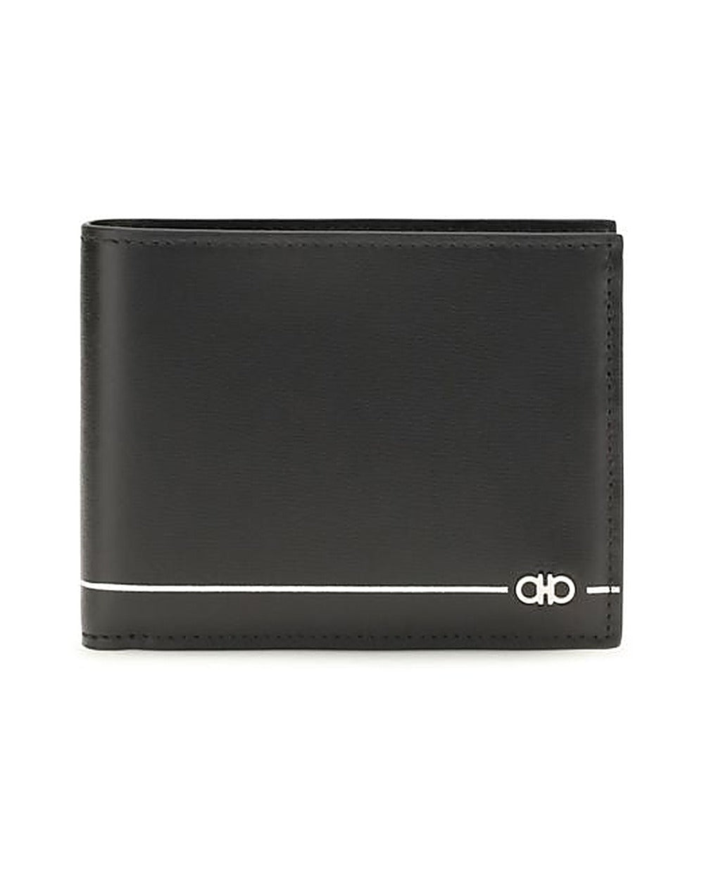 Ferragamo Black Calf Leather Bos Taurus Wallet