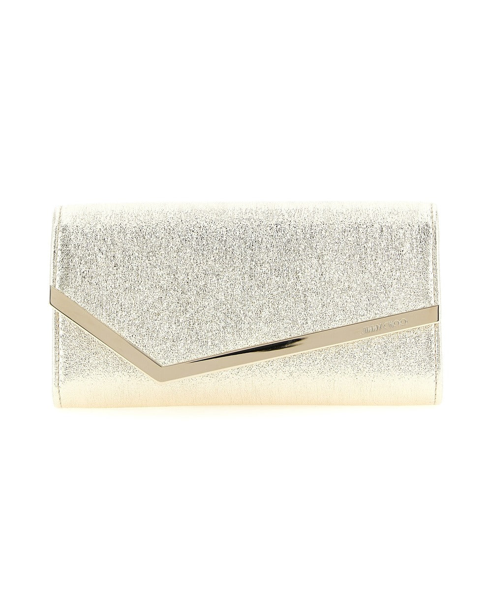 Jimmy Choo Gold Lamb Leather Clutch Bag