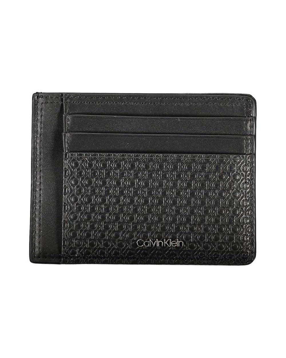Calvin Klein Sleek Black Leather Coin Purse with Card Holder