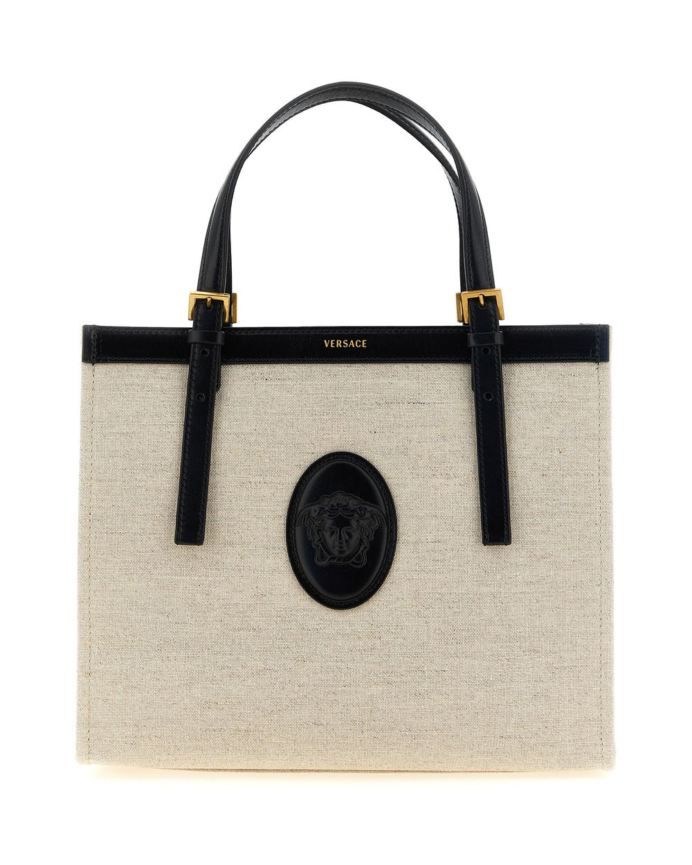 Versace Beige Leather Tote Bag