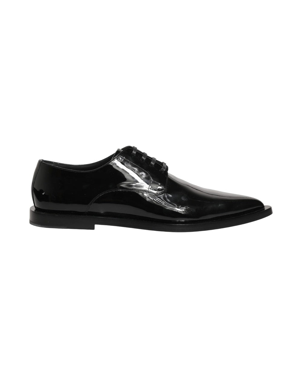 Dolce & Gabbana Black Leather Men Derby Dress Formal Shoes