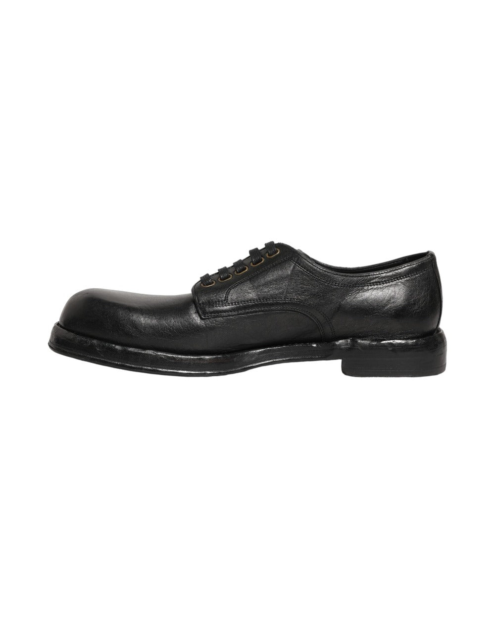 Dolce & Gabbana Black Leather Lace Up Derby Dress Men Shoes